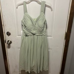 Dusty sage. Azazie bridesmaid dress. Size A16.